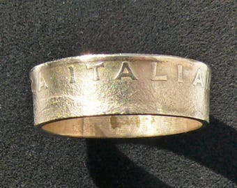 Bronze Coin Ring 1979 Italy 200 Lire , Ring Size 8 1/2 and Double Sided