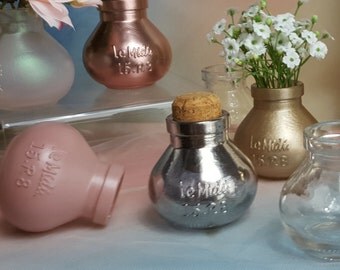 5per/ Small Vintage Vases, Jars, Hanging, Wedding Reception Luncheon Decor, Gold, Rose Gold, Neutral Colors, Iridescent,