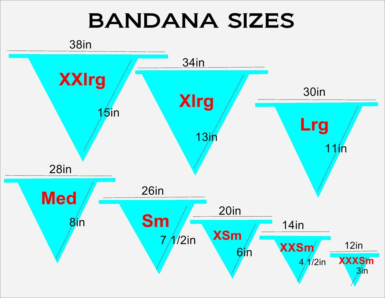 PET BANDANA SIZING Chart