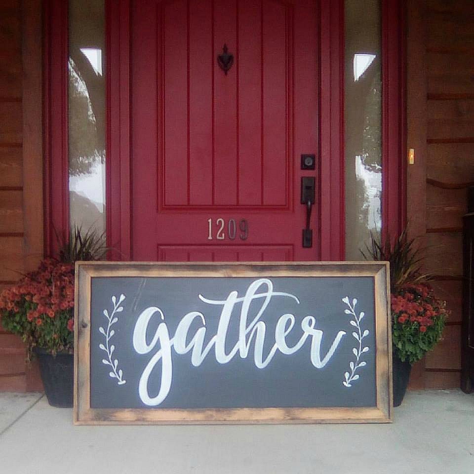 GATHER sign / Large Wall Art / Kitchen by mangoseedmarketplace