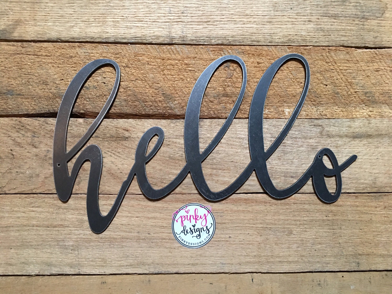 Hello Metal Sign 14 Inch Hello Sign Hello Metal Word