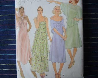 vintage 1970s Butterick sewing pattern 5420 misses dress capelet and scarf size 6/8