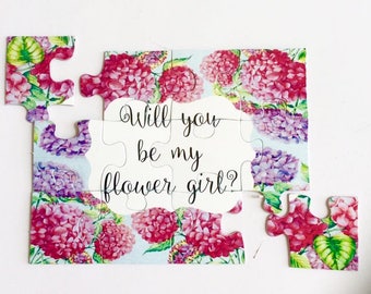 Will you be my flower giri Puzzle Ca - Flower girl Puzzle Invitation - Ring Security - Ring Bearer Proposal - Wedding Invitation Puzzle