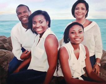 Family Portrait - Custom Family Painting from Photo - Custom Portrait - Custom Painting