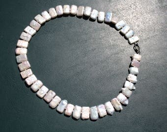 Sterling Silver Cultured Rectangle Pearl Necklace
