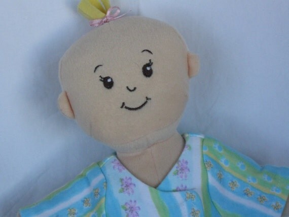 Pajamas fits WEE Baby Stella Dolls-Blue and Green Stripe