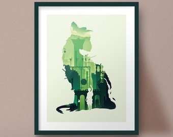 The Last Guardian Art Print Game Poster Trico Silhouette