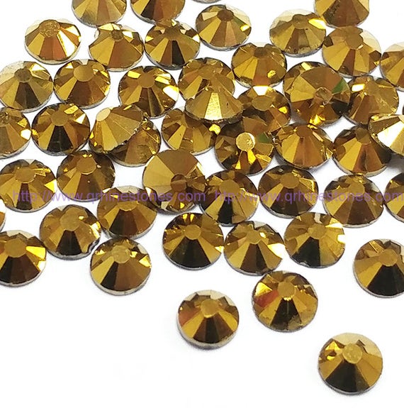 Metallic Gold Flat Back Rhinestone 1440pc size 2mm / 3mm / 4mm