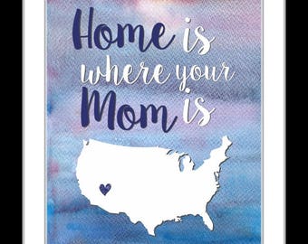 Gift for mom, daughter mom map, mother daughter gift, personalized birthday gift for mom, birthday gifts, for mom gift from daughter