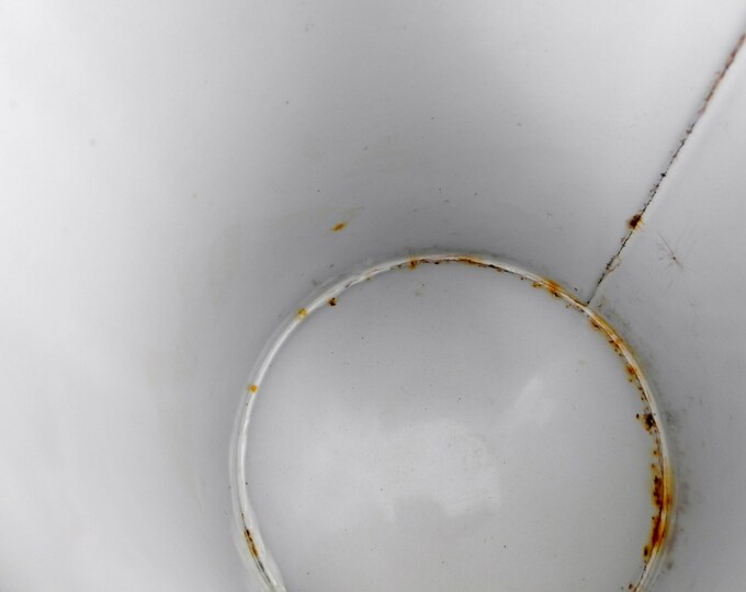 Antique French White Enamelware Milk Pail / Churn, French Country Decor, Vintage, Chateau, Shabby, Chic, Retro, Kitchen, Cottage, Rustic Antique French White Enamelware Milk Pail / Churn, French Country Decor, Vintage, Chateau, Shabby, Chic, Retro, Kitchen, Cottage, Rustic