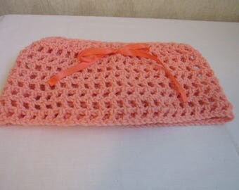 Newborn to 18 Months Orange Diaper Cover with Attached Skirt, Hand Made, Crocheted Diaper Cover, Crocheted Skirt
