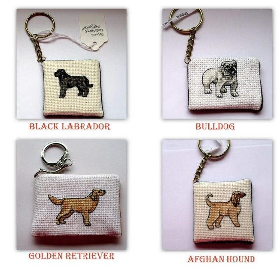 Cross Stitch Dog Keychains 3