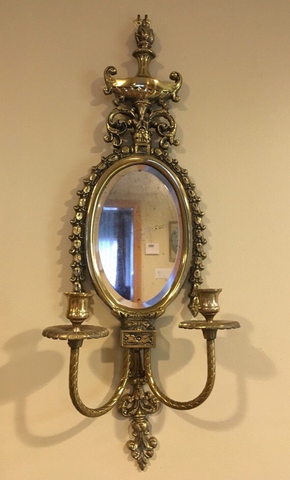 Antique Brass Wall Hanging Candelabra