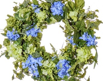 Blue and Green Hydrangea Wreath (SW912)