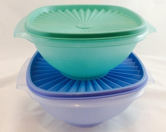 Vintage Tupperware Opaque Bowls and Lids x 2 / Tupperware Storage Bowls