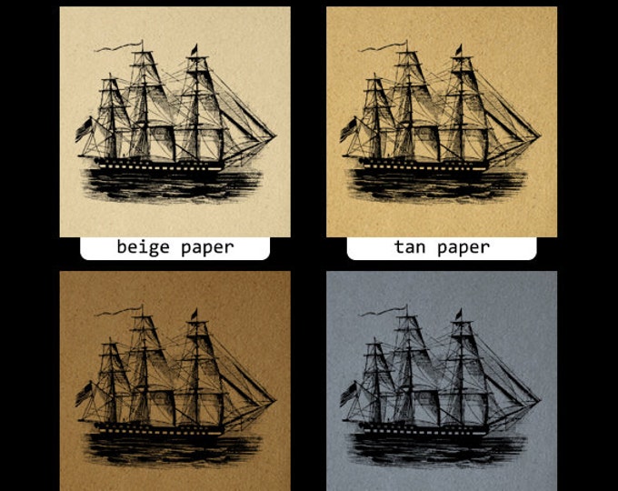 Printable Image Antique Ship Graphic Ocean Sea Digital Boat Download Vintage Clip Art Jpg Png Eps HQ 300dpi No.2750