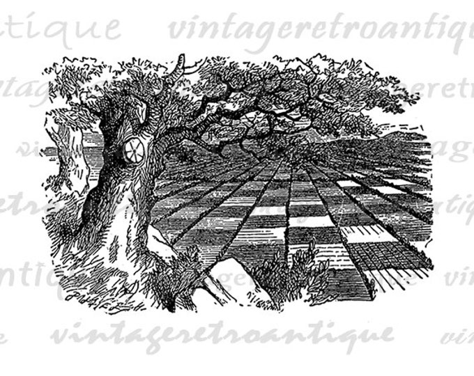 Printable Huge Game of Chess Digital Image Alice in Wonderland Download Antique Graphic Vintage Clip Art Jpg Png Eps HQ 300dpi No.223