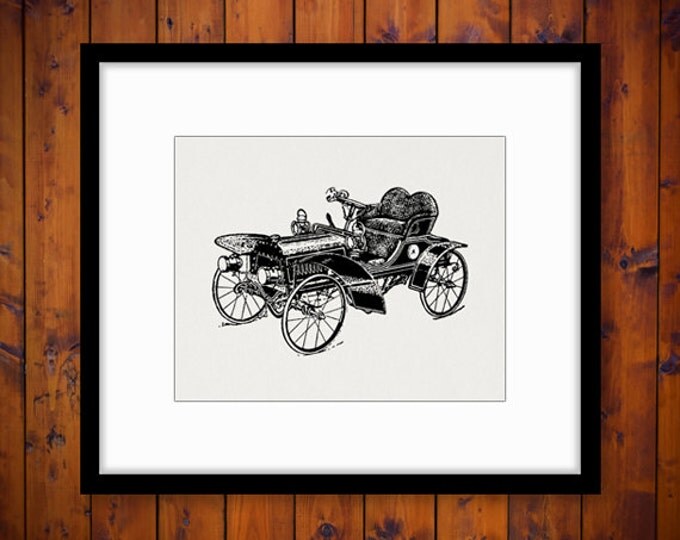 Antique Automobile Printable Digital Graphic Old Car Image Illustration Download Vintage Clip Art Jpg Png Eps HQ 300dpi No.1877