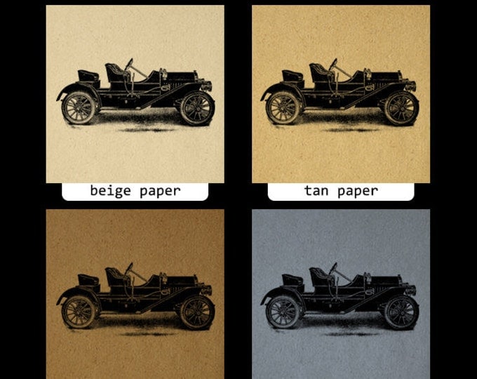 Printable Car Antique Automobile Digital Download Graphic Illustration Image Vintage Clip Art for Transfers etc HQ 300dpi No.3507