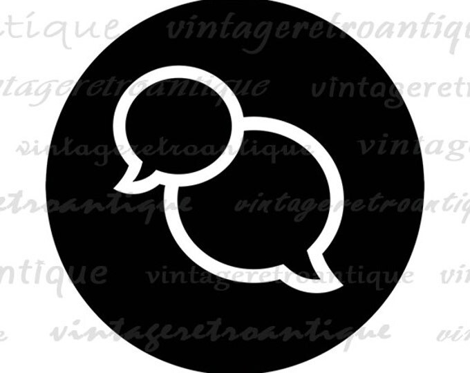 Talk Bubbles Graphic Image Download Speech Balloons Digital Printable Vintage Clip Art Jpg Png Eps HQ 300dpi No.4440