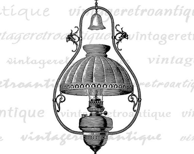 Lamp Printable Image Graphic Digital Illustration Download Vintage Clip Art Jpg Png Eps HQ 300dpi No.1879