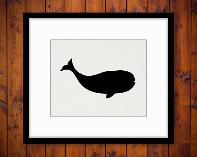 Digital Printable Whale Silhouette Download Ocean Sea Animal Shape Graphic Whale Image Antique Clip Art for Transfers etc HQ 300dpi No.4685