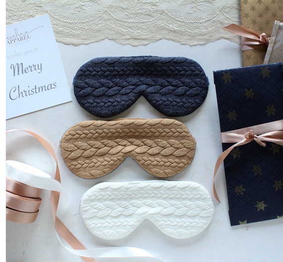 Sleep Mask Gift For Her Knit Sleep Mask Eye Mask by evelinaapparel
