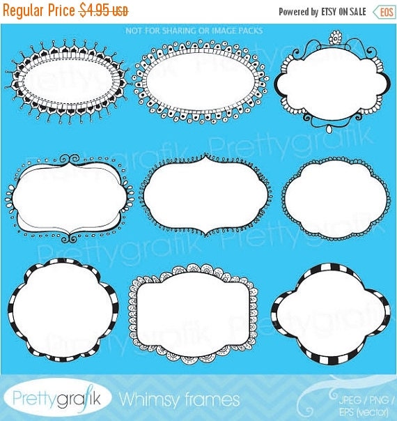 80% OFF SALE label frames clipart commercial use, vector graphics, digital clip art, digital images - CL541 Il_570xn