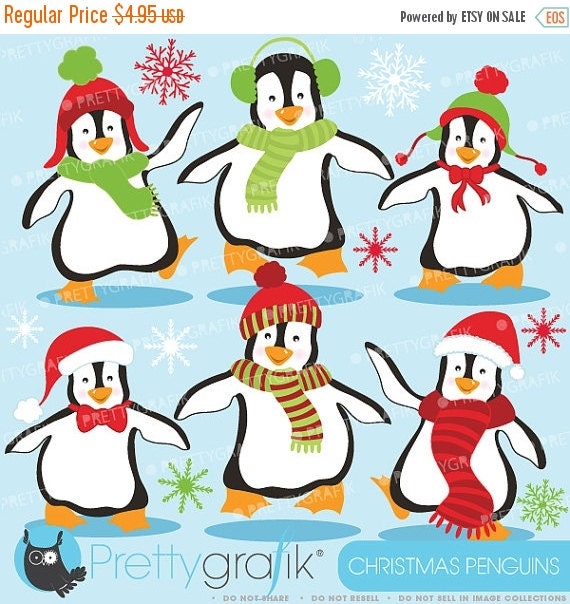80% OFF SALE Penguins clipart commercial use, vector graphics, digital clip art, digital images - Cl586 Il_570xn
