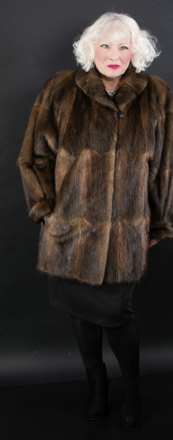 Sheared Musquash Fur Jacket N Furs Online 1