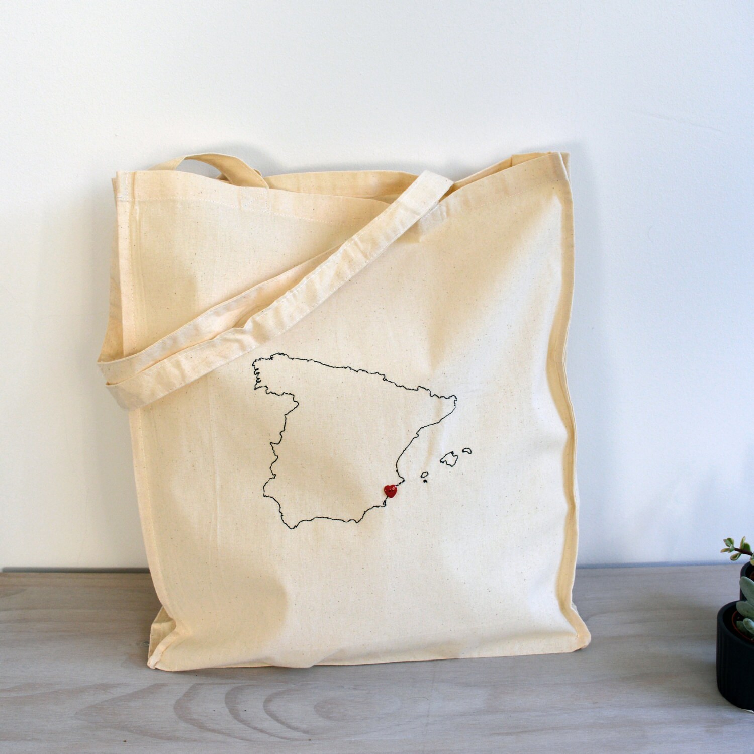 Spain map Map bag Personalised bag Map of Spain Cotton