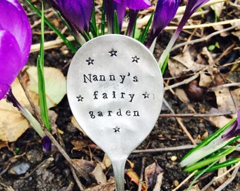 Personalised Vintage Spoon Plant Garden Markers. Handstamped Recycled Spoon Herb Marker, Gardener Gift, Housewarming Gift, Personalised Gift