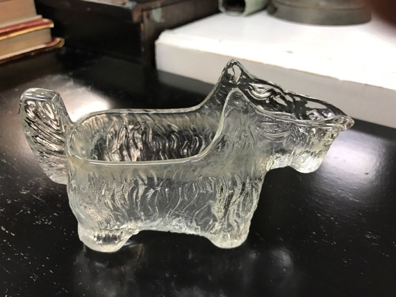 Scotty dog creamer clear glass