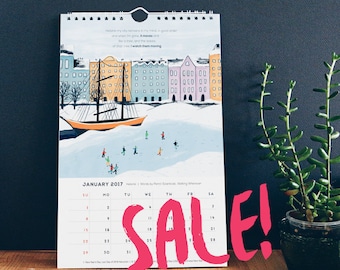 SALE! - Soul of the City - 2017 Wall Calendar | Each page features a painting of a city and a quote from a writer about that place