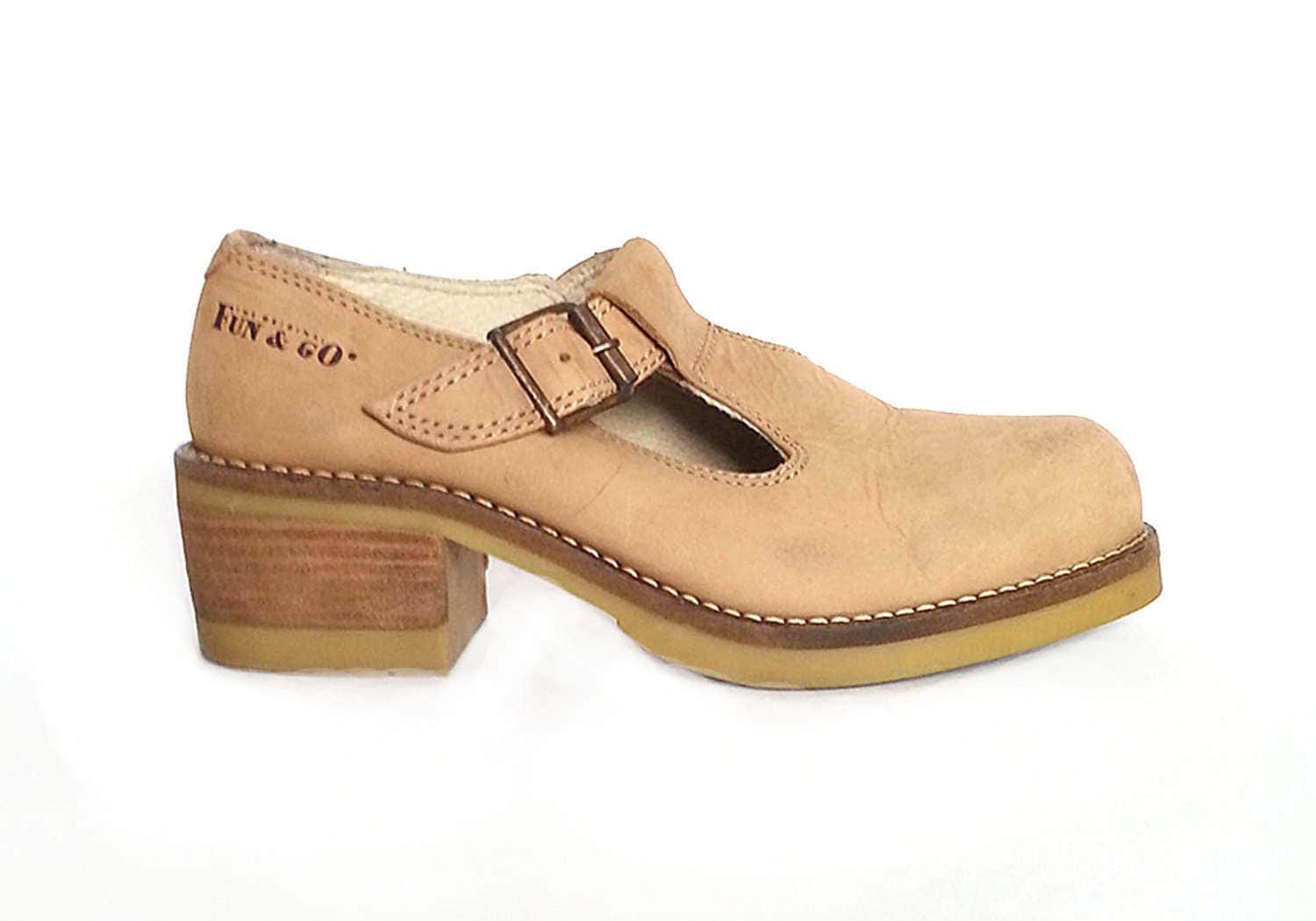 90s PLATFORM mary janes leather MARY JANES chunky mary janes