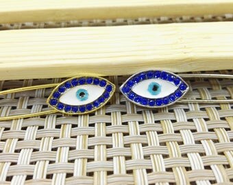 5 pcs Rhinestone Evil Eye Pins , Greek Evil Eye Safety Pins , Turkish Evil Eye Pins , Baby Pins , Wholesale Evil Eye Jewelry ,