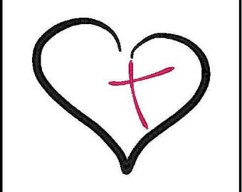Cross embroidery design cross with heart embroidery designs heart embroidery design