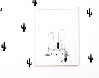 Wall decals / wall stickers 28 cacti black