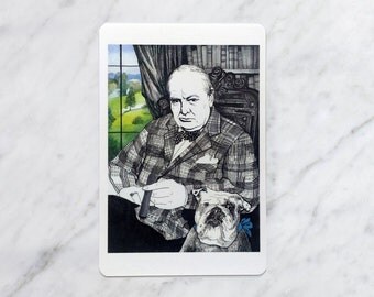 Winston Churchill postcard