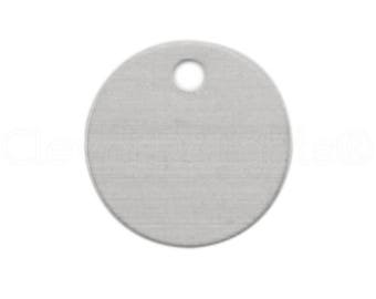 25 Pk - 1/2" Aluminum Stamping Blanks - 22 Gauge (.025") - .5 Inch Diameter - Raw Brushed Finish - 2mm Hole - Round Circle Disc Tags Blank