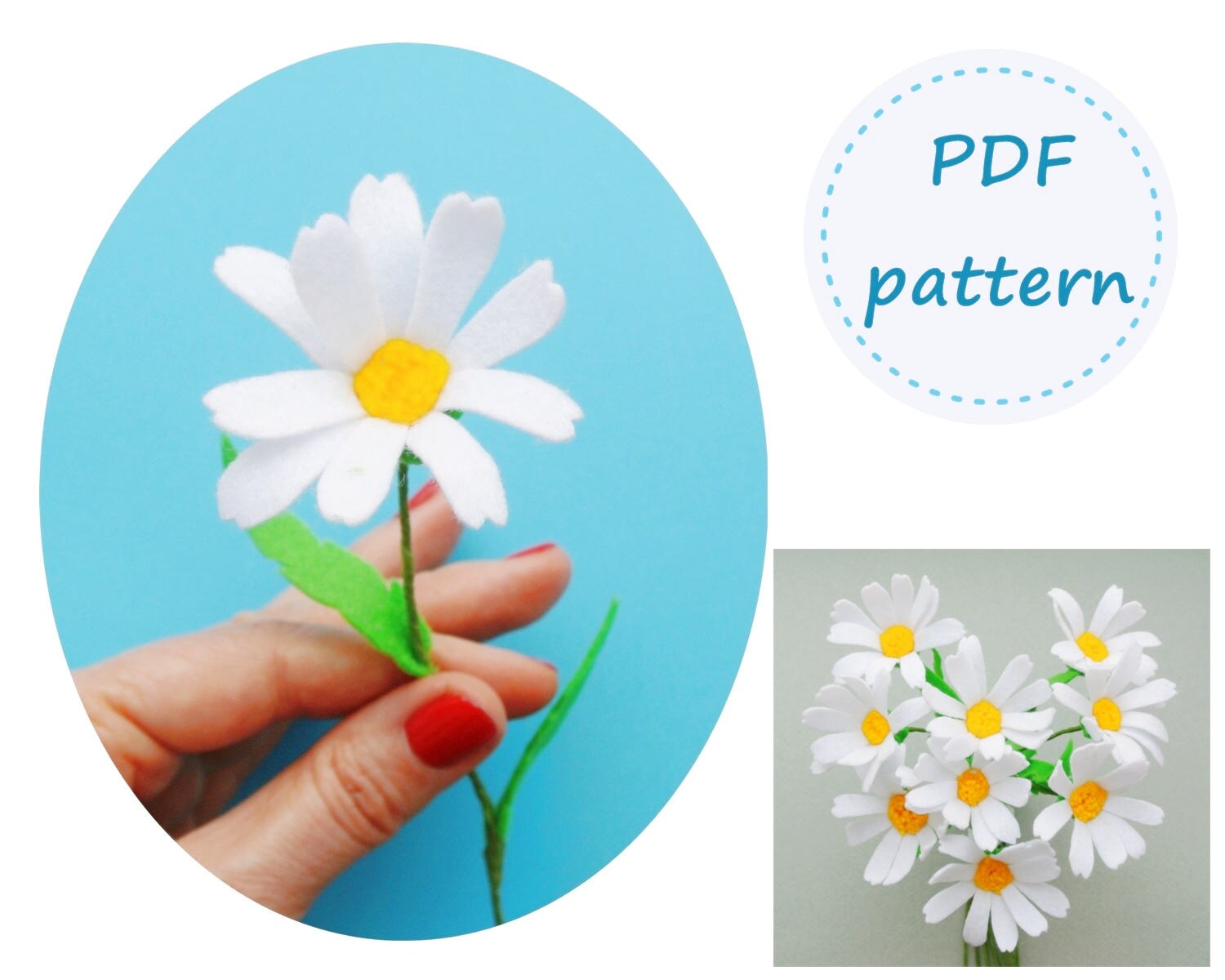 Felt Daisy Daisy Pattern Felt Pattern Felt Daisy Pattern
