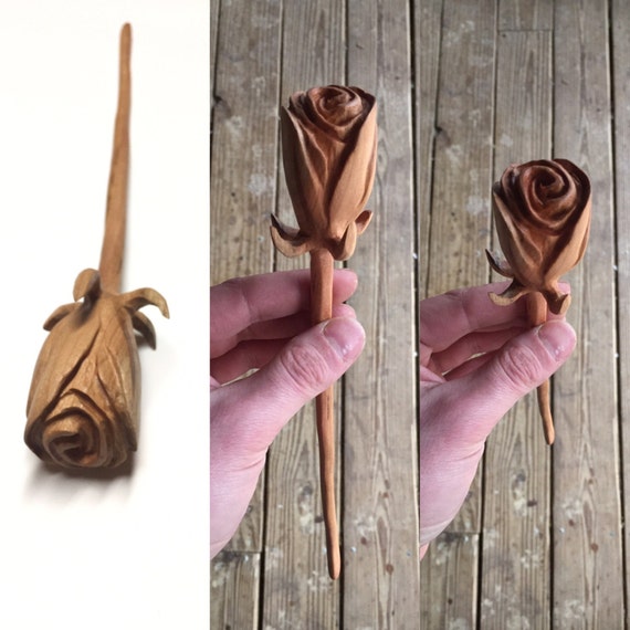 Rose Wood Carving Valentine s Day Gift for Her