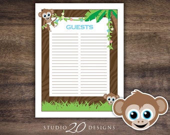 Printable Gift List Boy Baby Shower Guest Sign-in Sheet