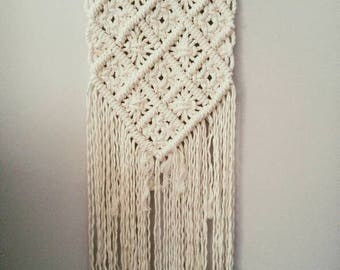 Macrame wall hanging, shabby chic decor, boho decor, hippie decor, wall art.