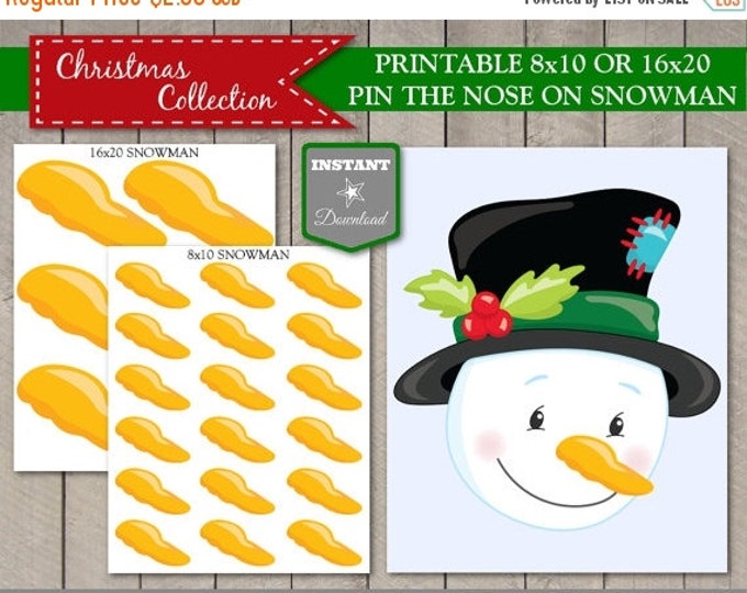 SALE INSTANT DOWNLOAD Printable Christmas Party Pin the Nose on the Snowman Game / Class Kid's Party / Christmas Collection