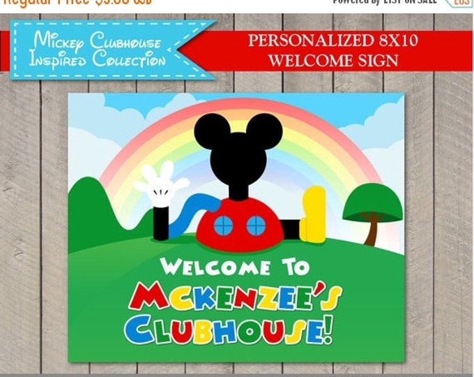 SALE PERSONALIZED Mouse Clubhouse 8x10 Printable Welcome Sign / Includes Name / Mouse Clubhouse Collection / Item #1674