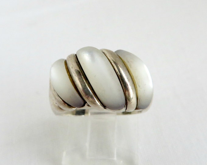 Vintage Sterling Silver Moonstone Ring, Size 5
