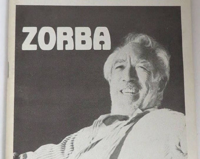 ON SALE! Broadway Playbill "Zorba", Starring Anthony Quinn, Broadway Theatre, 1984