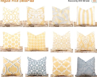 SALE ENDS SOON Yellow Pillows, Yellow Pillow Covers, Decorative Throw Pillows, Lumbar Pillow, Soft Yellow Pillowcase, Yellow Ikat Pillows