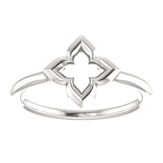 Sterling Clover Ring, "Hope, Faith, Love, and Luck", Promise Ring, Gifts for Her, 14k Gold, Friendship Ring, 4 Leaf Clover, Symbolic